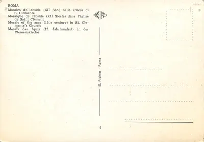 Mosaik der Apse (12. Jahrhundert) — Kirche Saint-Clément — Verlag E. Richter, Nr. 19 — Rückseite