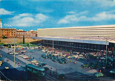 Rzym - Gara Termini — widok budynku i parkingu — wydawca Multigrafe Terni, nr 257