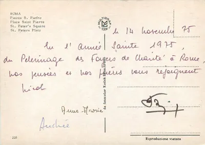 Praça de São Pedro — Vaticano — edição Multigraf Terni n°228 — Verso
