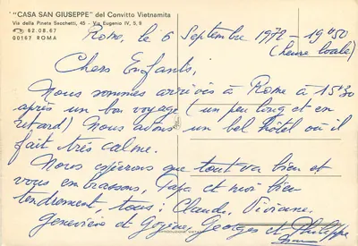 Casa San Giuseppe del Convitto Vietnamita — Rzym — wydawca 'Riproduzione Vietata' n° 00167 — Rewers