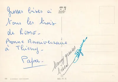 Rzym — Saluti da Roma — wydawca MA.PI.R. n°280 — Rewers