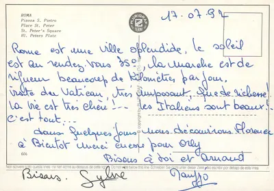Place Saint-Pierre — Watykan — wydawca Plurigraf Terni n°604 — Rewers