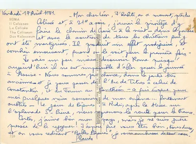 O Coliseu — Roma — editor Italian Leader N. 328 — Verso