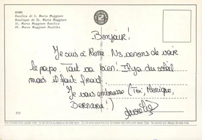 Roma — Basílica de Santa María Mayor — Plurigraf (n° 573) — Reverso