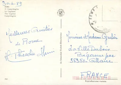 Roma — O Capitólio — Plurigrav Terni n°253 — Verso