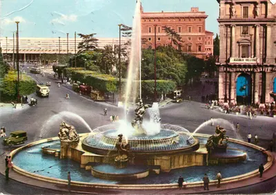 Fonte da Piazza del Popolo — Roma — editor Terni, n°240