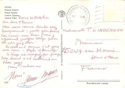 Fonte da Piazza del Popolo — Roma — editor Terni, n°240 — Verso