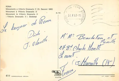 Monument do Vittorio Emanuele II — Rzym — wydawca LU.PA, nr 411 — Rewers