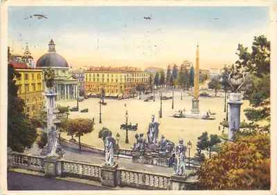 Piazza del Popolo — Roma — editor Cecarini, n° 1937