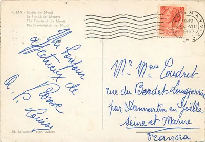 Roma - Trinità dei Monti — editor Ed. Belvedere, n° 61 — Verso