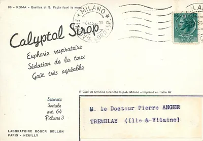 Bazylika św. Pawła poza murami — Rzym — wydawca RICORDI Officine Grafiche S.p.A. Milano — Rewers