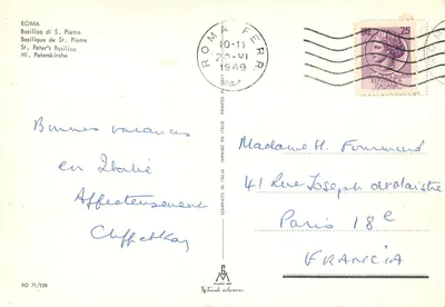 Place Saint-Pierre — widok basyliki i dachu — wydawca Milano Dep. n° RO 71/188 — Rewers
