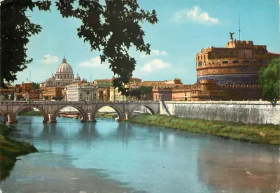 Rzym — Most Sant'Angelo i Zamek Sant'Angelo — wydawca DA VERA FOTOCOLOR