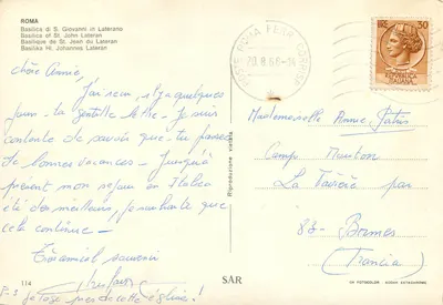 Roma - Basílica de S. João no Laterano — editor SAR n°114 — Verso