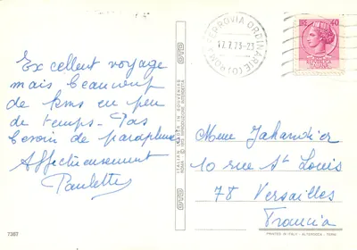 Rzym — widok z Castel Sant'Angelo i Świętego Piotra — wydawca OTO, nr 7367 — Rewers