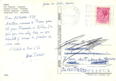 Rzym — Fori Imperiali i Koloseum — wydawca OTO n°14604 — Rewers