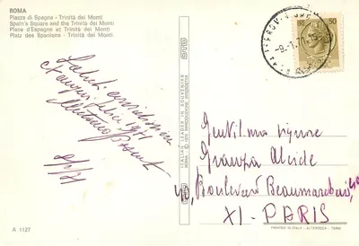 Piazza di Spagna — Trinità dei Monti — Italian Leader, n° A 1127 — Verso