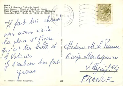 Piazza di Spagna - Trinità dei Monti — editora Barington & Co. n°699 — Verso