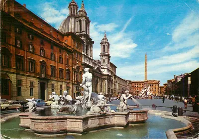 Piazza Navona — Fonte de Netuno — editor Kodak, n° 359