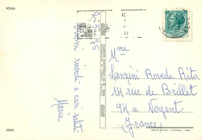 Miasto Watykańskie — Widok panoramiczny z portretem Piusa XII — wydawca GTO, nr 23640 — Rewers