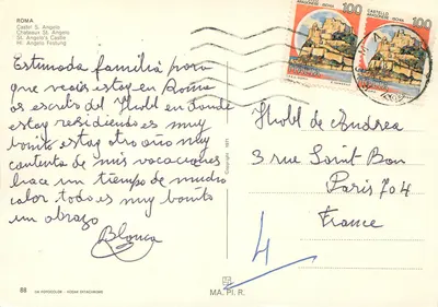 Castel Sant'Angelo — Rzym — wydawca MA.PI.R. n°88 — Rewers
