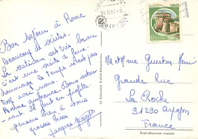 Rzym — nocny widok na zabytki — wydawca Plurigraf (Terni) — Rewers