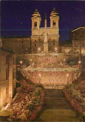 Piazza di Spagna e Trinità dei Monti — nocturno — Plurigraf Terni n°543