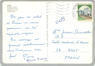 Fontanna Trevi — Rzym — Wydawca Lozzi, seria Gold-Silver n°130 — Rewers