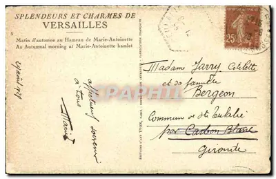 Manhã de outono no Hameau de Marie-Antoinette — Éditions d'Art Yvon, n°5 — Verso