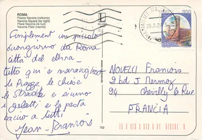 Piazza Navona — noite — ED. LOZZI, n°702 — Verso