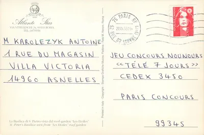Vue van de Basiliek van Sint-Pieter in Rome — Atlante Star — n°99345 — Achterkant
