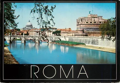 Rzym — widok rzeki Tibru z Castel Sant'Angelo i bazyliką Świętego Piotra — wydawca VERDESÌ, n° 3602605