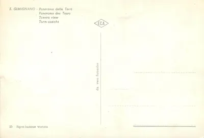 Gimignano — Panorama Wież — E.C.A. nr 55 — Rewers