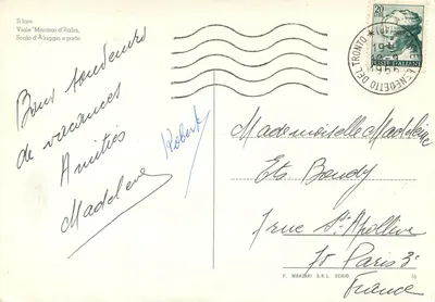 S. Benedetto del Tronto — vista do farol, praia e porto — editor P. Marzari S.R.L. Schio — Verso