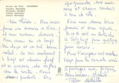 Tuinen Marsaglia — Riviera der Bloemen - SANREMO — ALTEROCCA — Achterkant