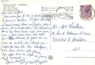 Sanremo - Riviera dei Fiori - Oasi di pace — Rückseite