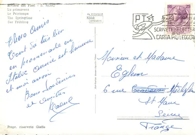 Riviera dos Flores - S. Remo — A Primavera — editor Stab Grafica Cesare Capello-Milano — Verso