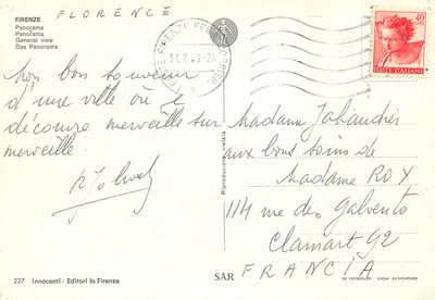 Florence — widok panoramiczny — Innocenti - Editori in Firenze n°227 — Rewers