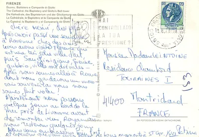Florenca — Katedra, Baptysterium i Zegarmistrzostwo Giotto — wydawca R.I. BONECHI, nr 161 — Rewers