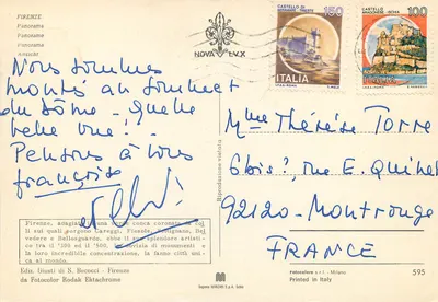 Florença — panorama — Ediz. Giusti di S. Becocci - Firenze — Verso