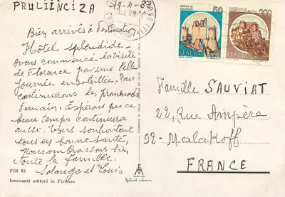 Florence — sześć widoków turystycznych — Innocenti editori in Firenze — Rewers