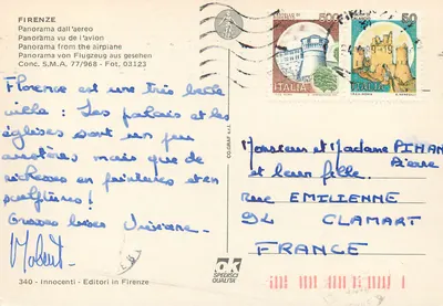 Florence — widok z lotu — Conc. S.M.A. 77/968 - Fot. 03123 — Rewers