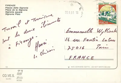 Fonte de Netuno em Florença — editor CO.VE.S. Milão — Verso
