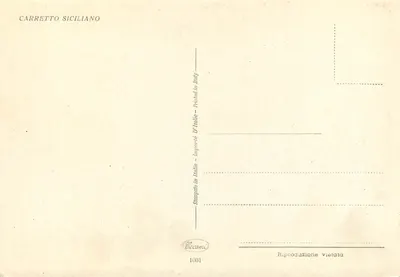 Carretto siciliano — Decorazioni colorate — Coccami, n° 1001 — Verso