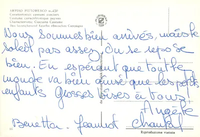 Arpino — Trajes tradicionais — Plurigrave Terni n°450 — Verso