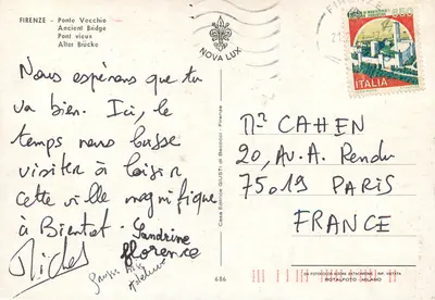 Ponte Vecchio — Florença — editor Casa Editrice Giusti di Becocci, n° 686 — Verso