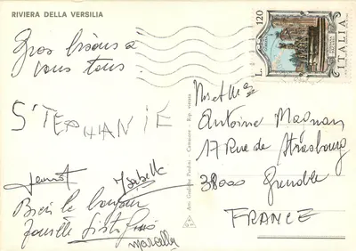 Forte dei Marmi — Riviera della Versilia — wydawca Arti Grafiche Pardini, numer serii nie widoczny — Rewers