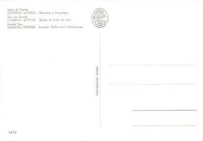 Gardone Riviera — Darsena e lungolago — M. Rossa, Brescia, nr 1475 — Rewers