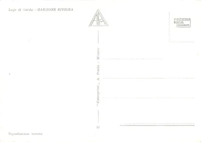 Jezioro Garda - GARDONE RIVIERA — widok panoramiczny — A. Preda, n°57 — Rewers