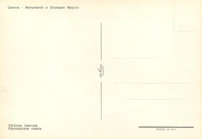 Genua - Pomnik Giuseppego Mazziniego — wydawca La Fornace, Genua — Rewers